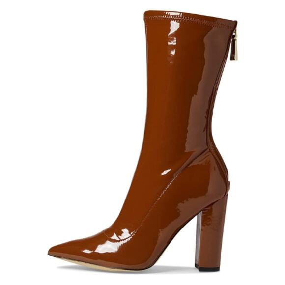 GUESS Abbale Block Heel Mid Calf Boots in Caramel NEW Size 10 - Picture 2 of 7